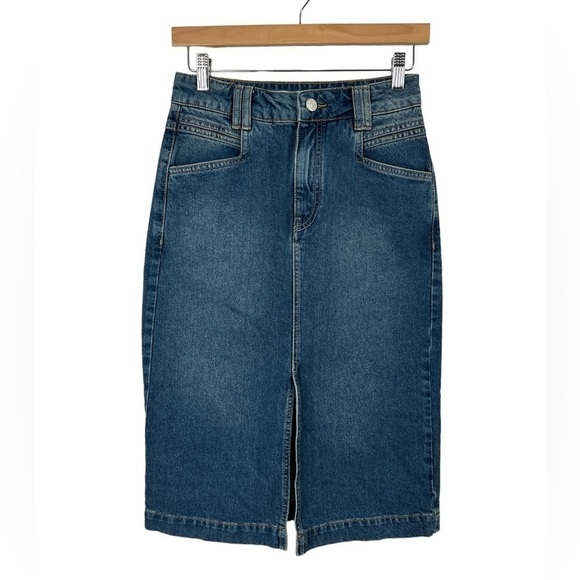 NWT Reiss Myla Denim Midi Skirt 4 US 8 UK - Picture 5 of 16